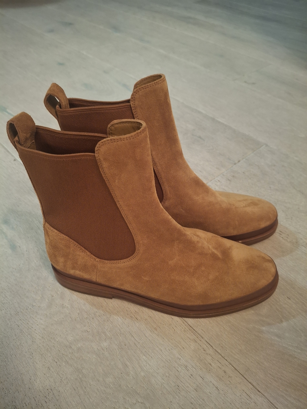 Vince Tan Suede Chelsea Ankle Boots